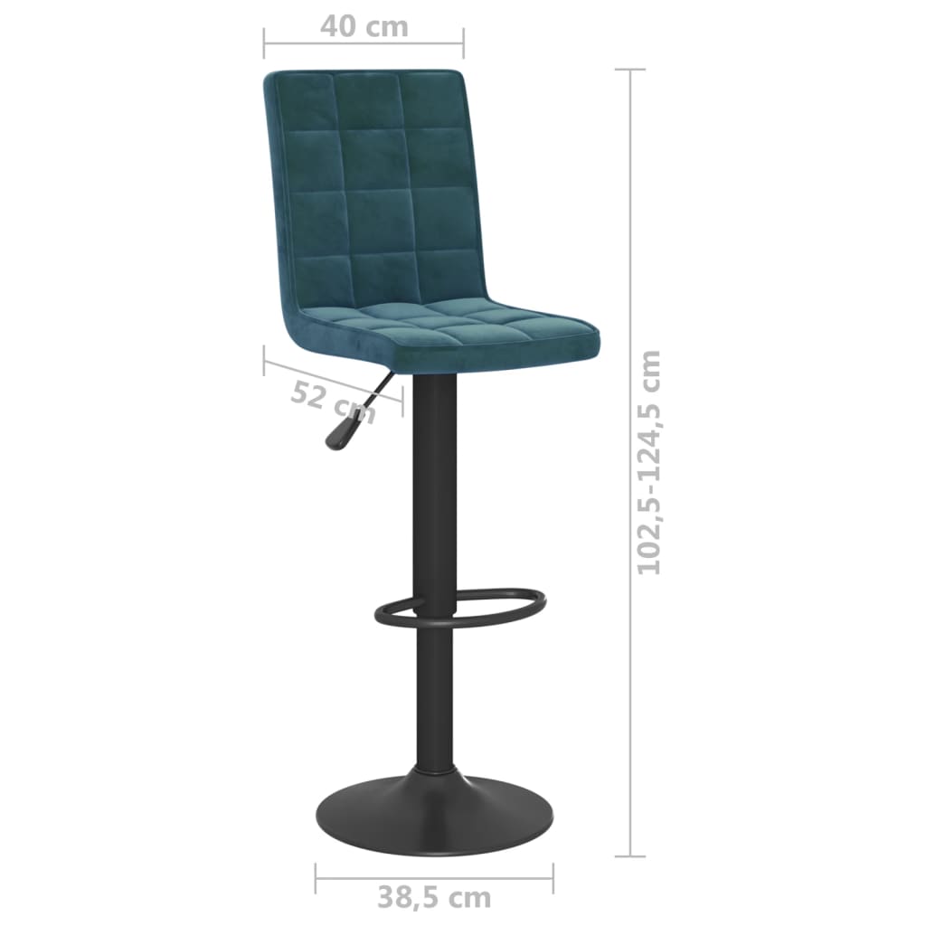 Barkrukken Fluweel 2 Blauw