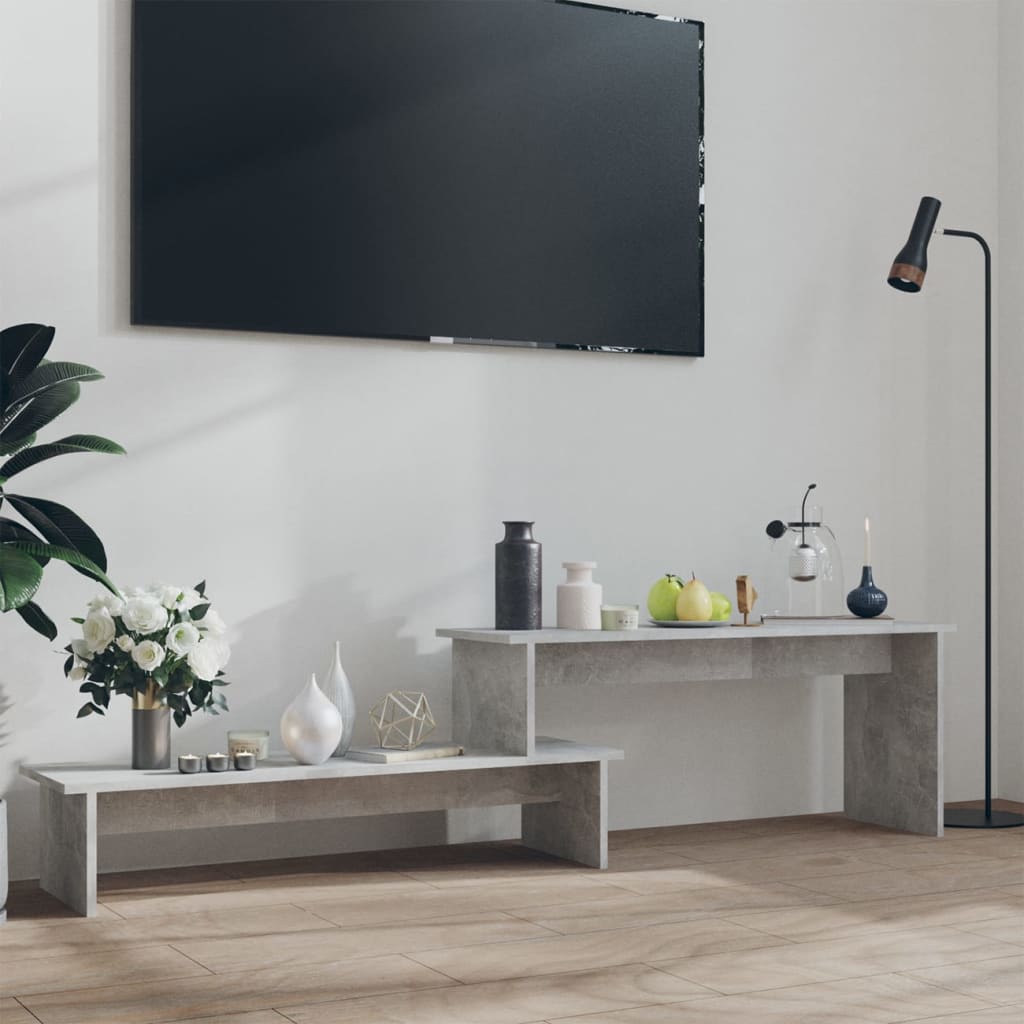 Tv-meubel 180x30x43 cm bewerkt hout betongrijs