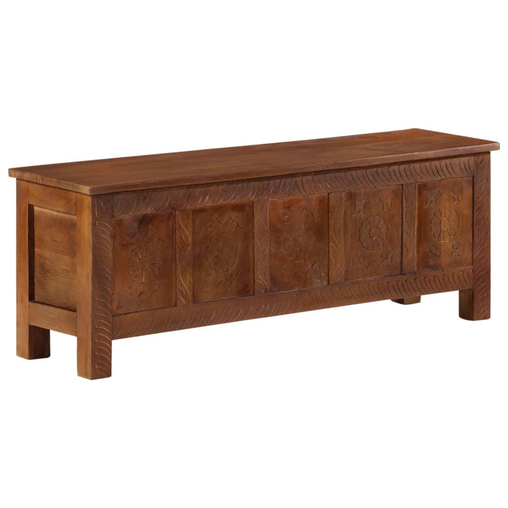Opbergkist 110X30X40 Cm Massief Mangohout Donkerbruin