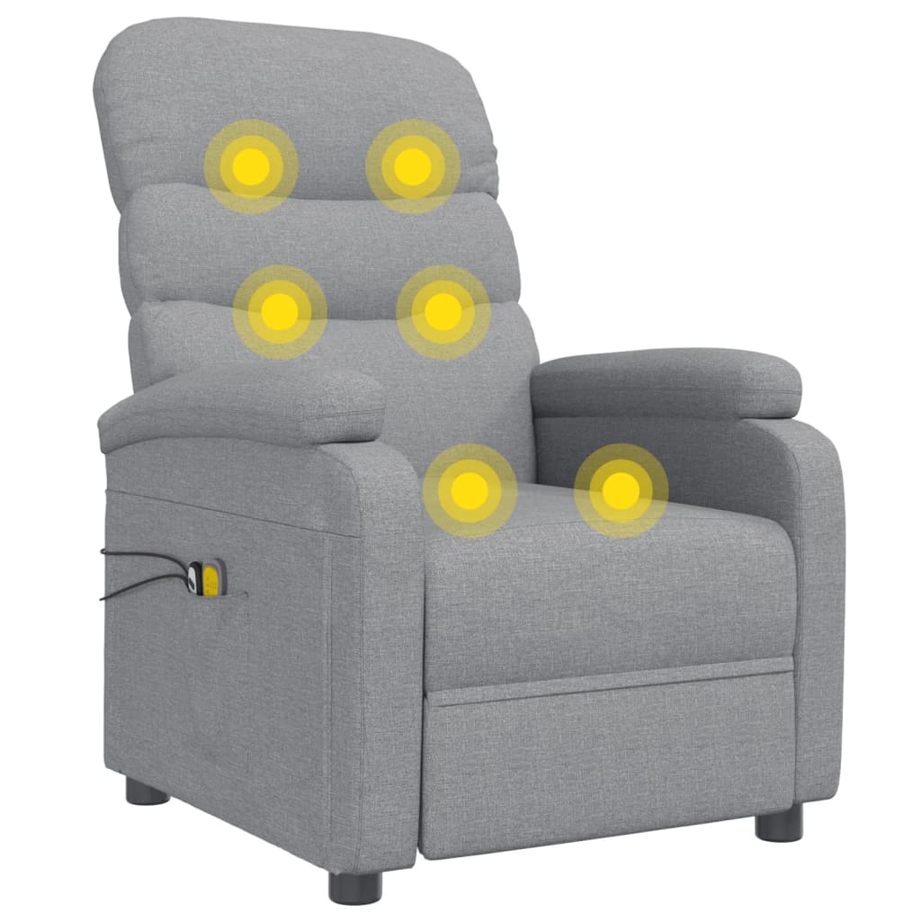 Massagestoel Elektrisch Stof Lichtgrijs