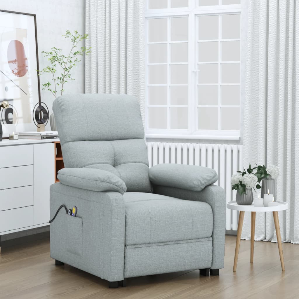 Massagestoel elektrisch stof lichtgrijs