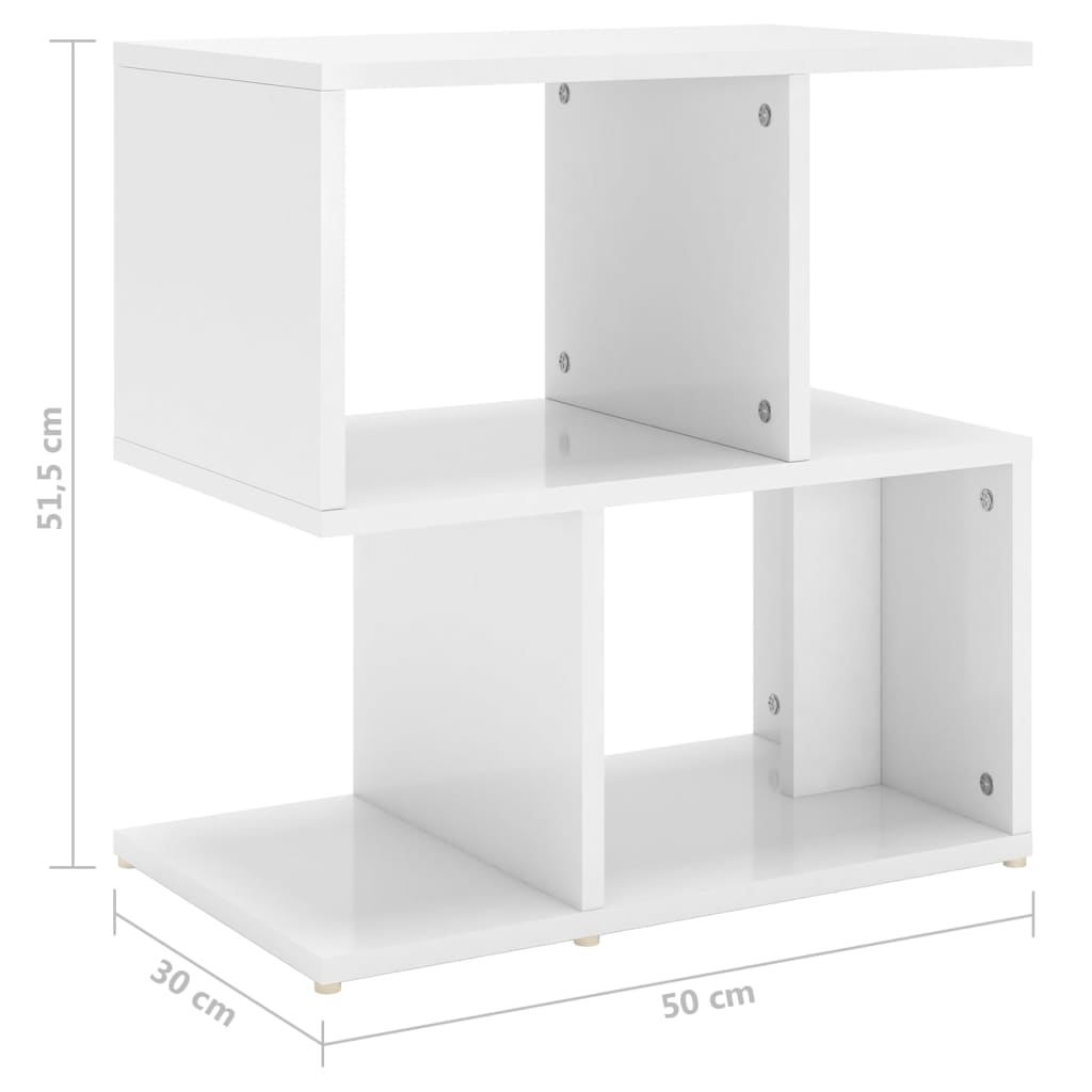 Nachtkastjes 50X30X51,5 Cm Spaanplaat 2 Hoogglans wit