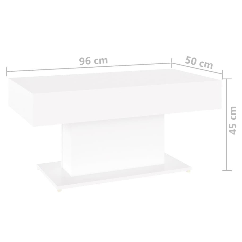 Salontafel 96x50x45 cm spaanplaat wit Wit