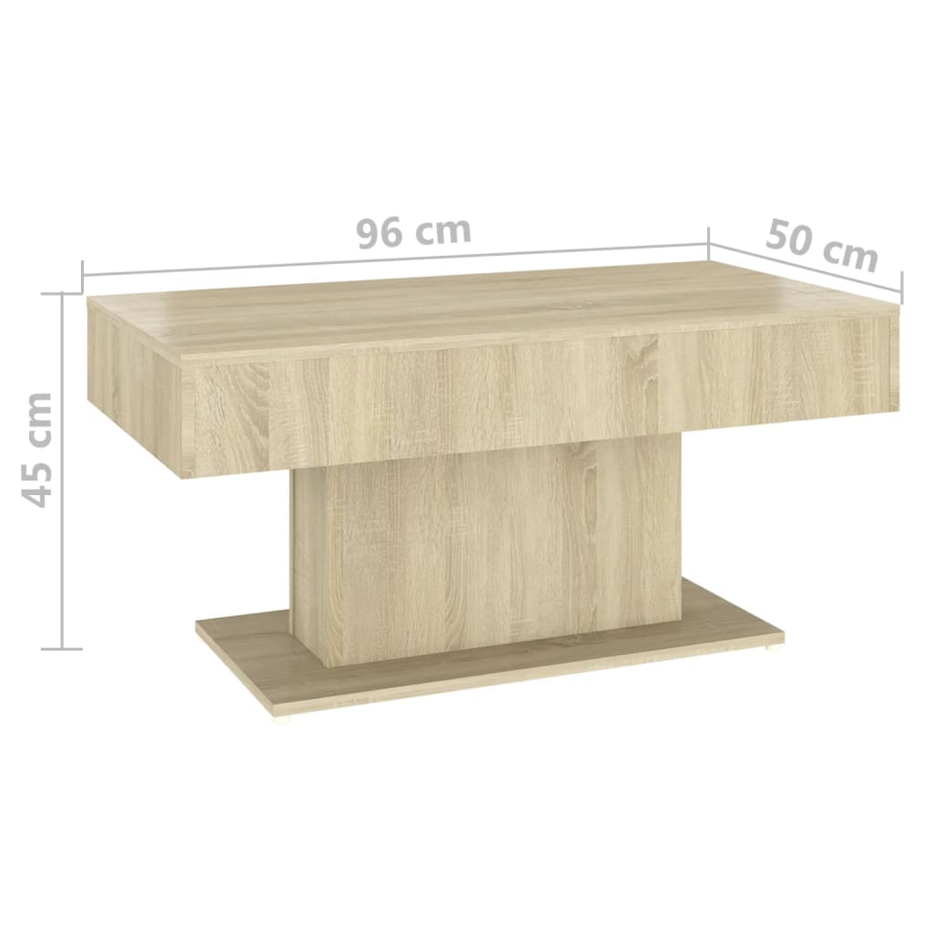 Salontafel 96x50x45 cm spaanplaat sonoma eikenkleurig Sonoma eiken