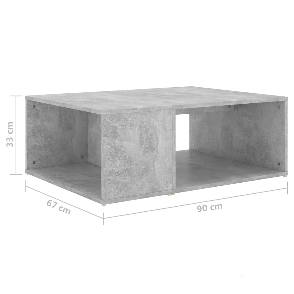 Salontafel 90X67X33 Cm Spaanplaat Betongrijs