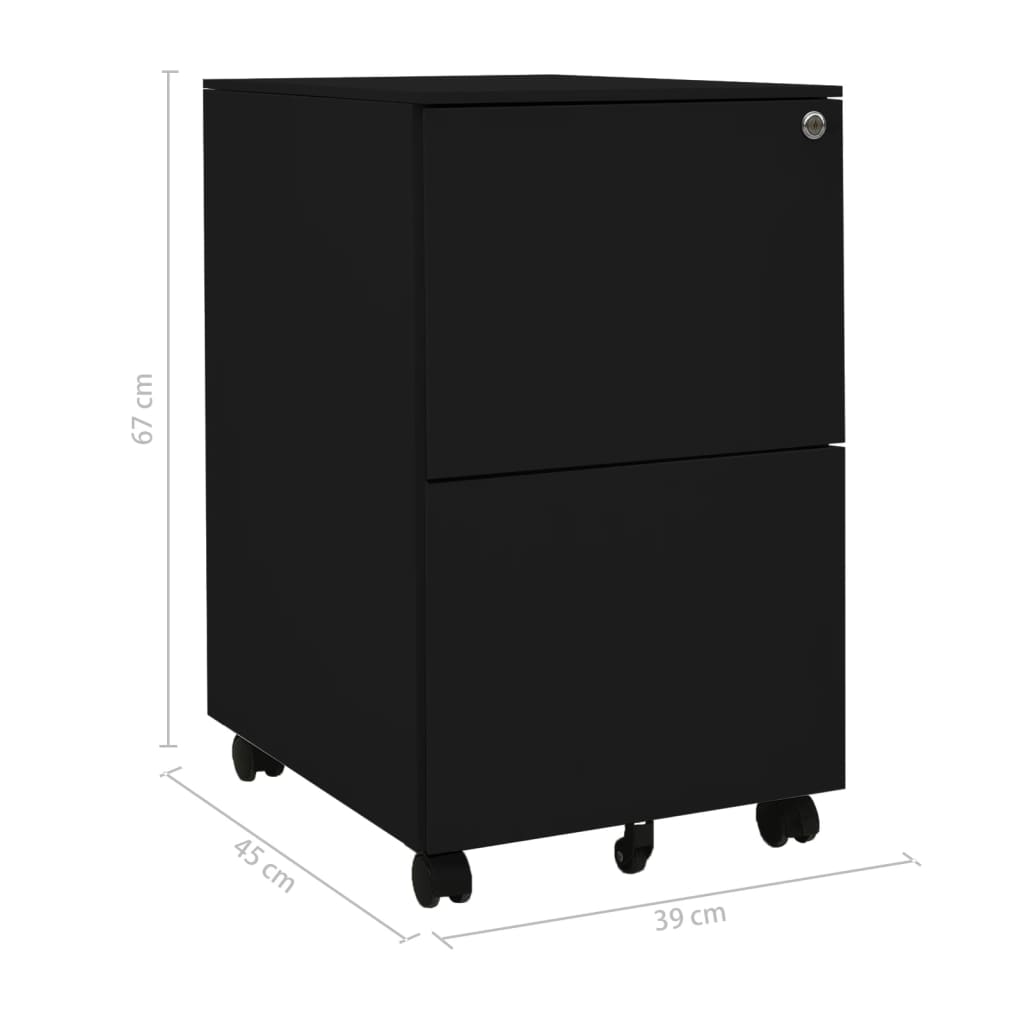 Ladeblok Verrijdbaar 39X45X67 Cm Staal Zwart