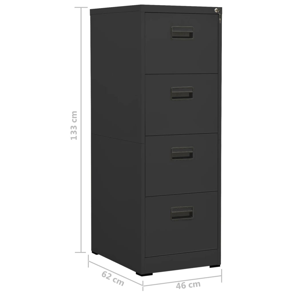 Archiefkast Staal Kleurig 46 x 62 x 133 cm Antraciet