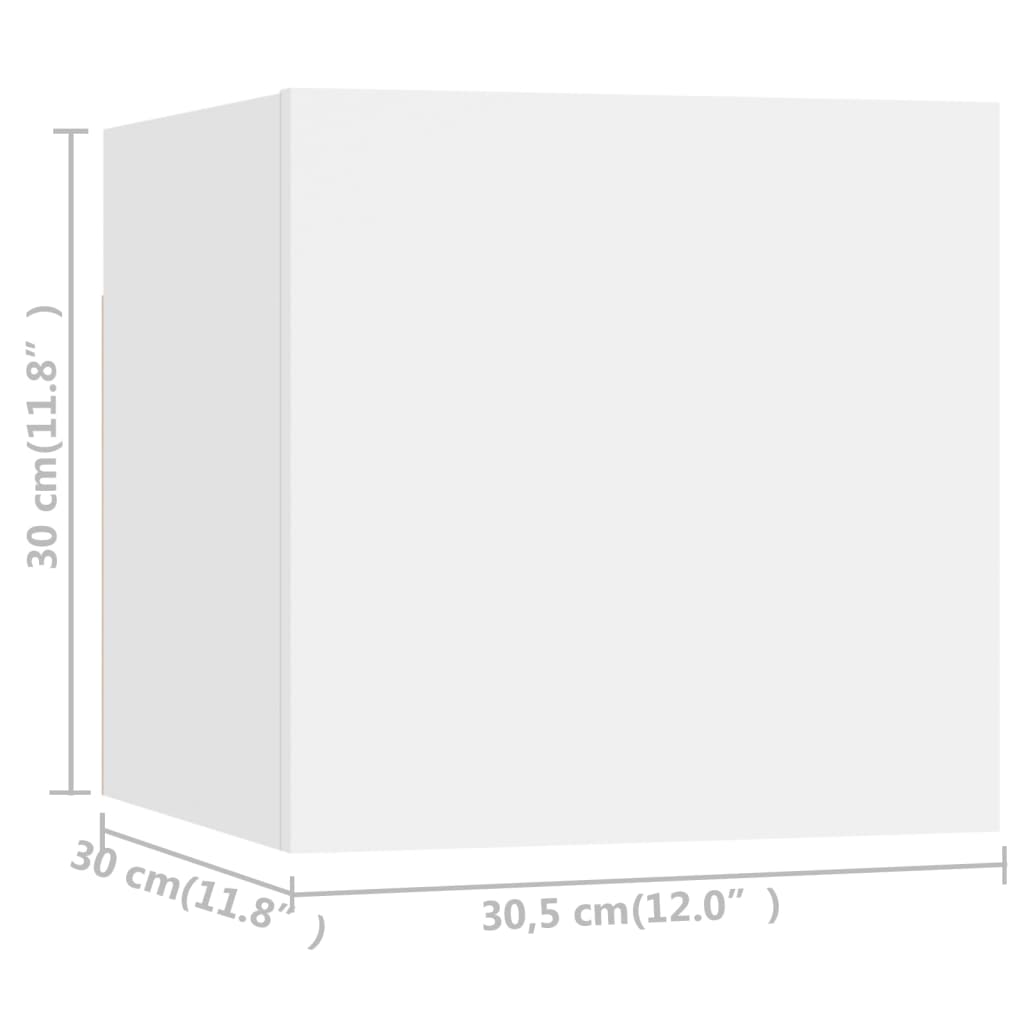 Tv-Wandmeubelen 30,5X30X30 Cm Wit