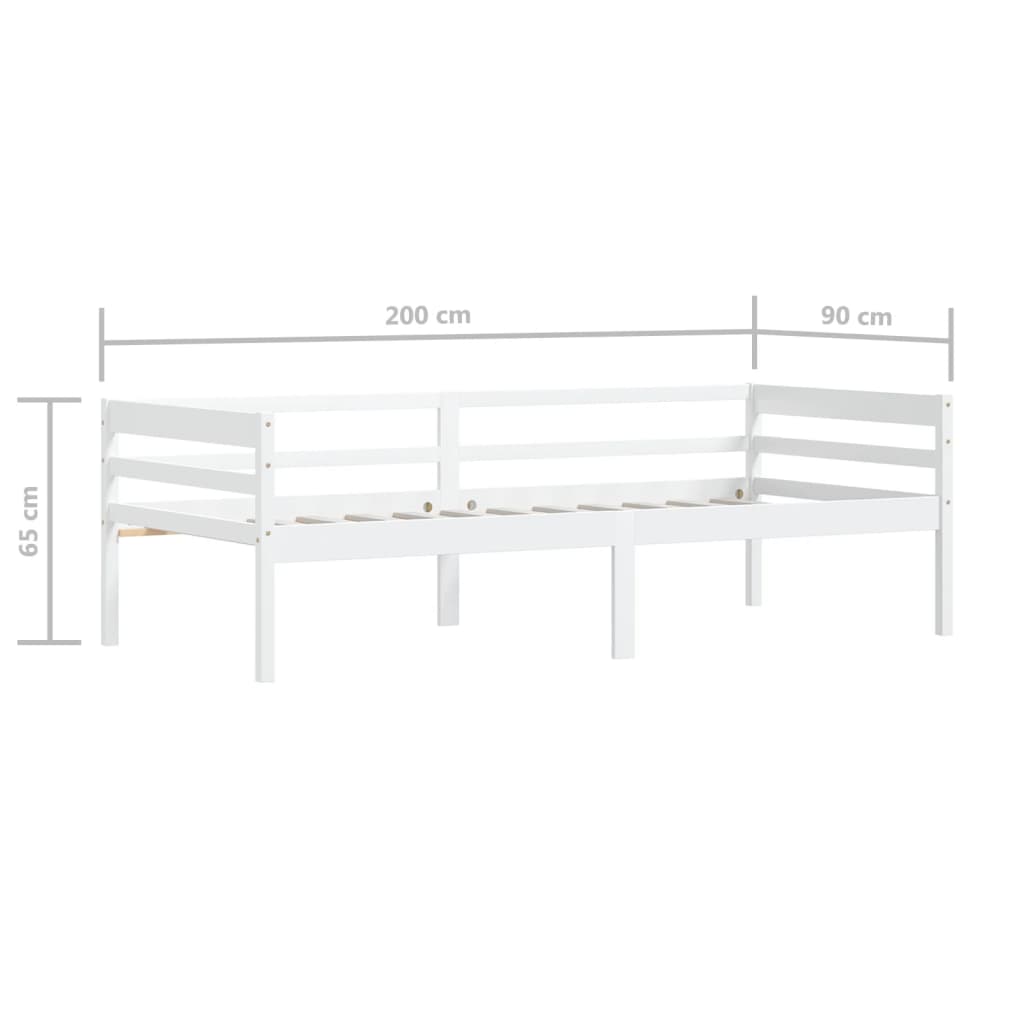 Bedframe Massief Grenenhout 90X200 Cm Wit