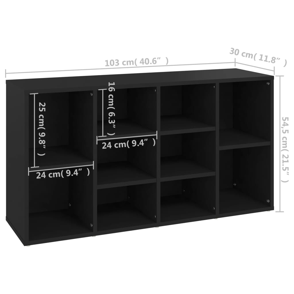 Schoenenbank 03X30X54,5 Cm Spaanplaat Zwart
