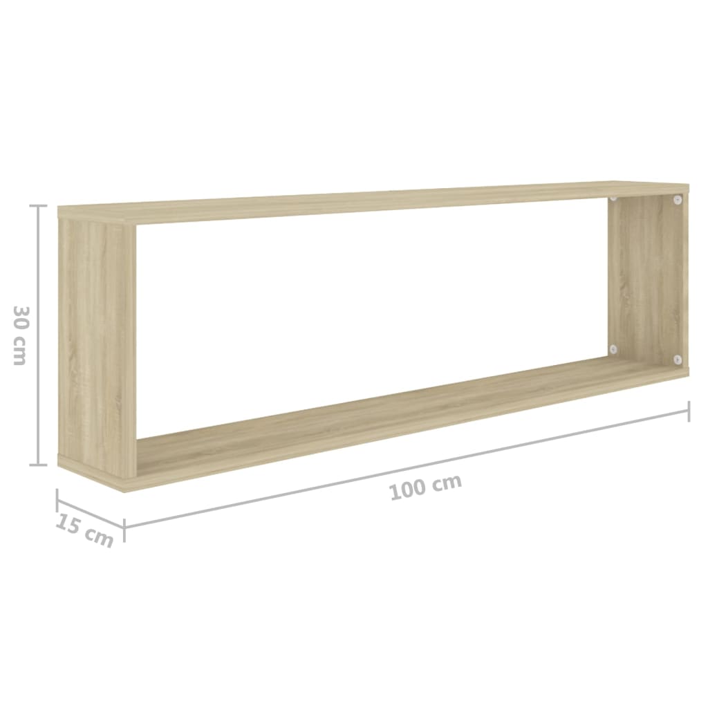 Wandschappen Kubus Spaanplaat Sonoma Eiken 2 100 x 15 x 30 cm