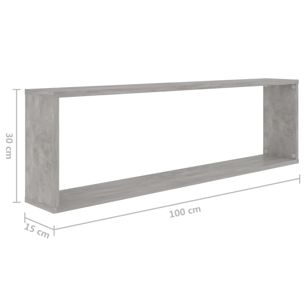 Wandschappen Kubus Spaanplaat Betongrijs 2 100 x 15 x 30 cm
