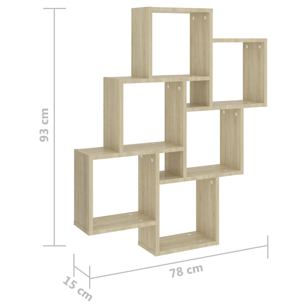 Wandschap Kubus 78X5X93 Cm Spaanplaat Sonoma eiken
