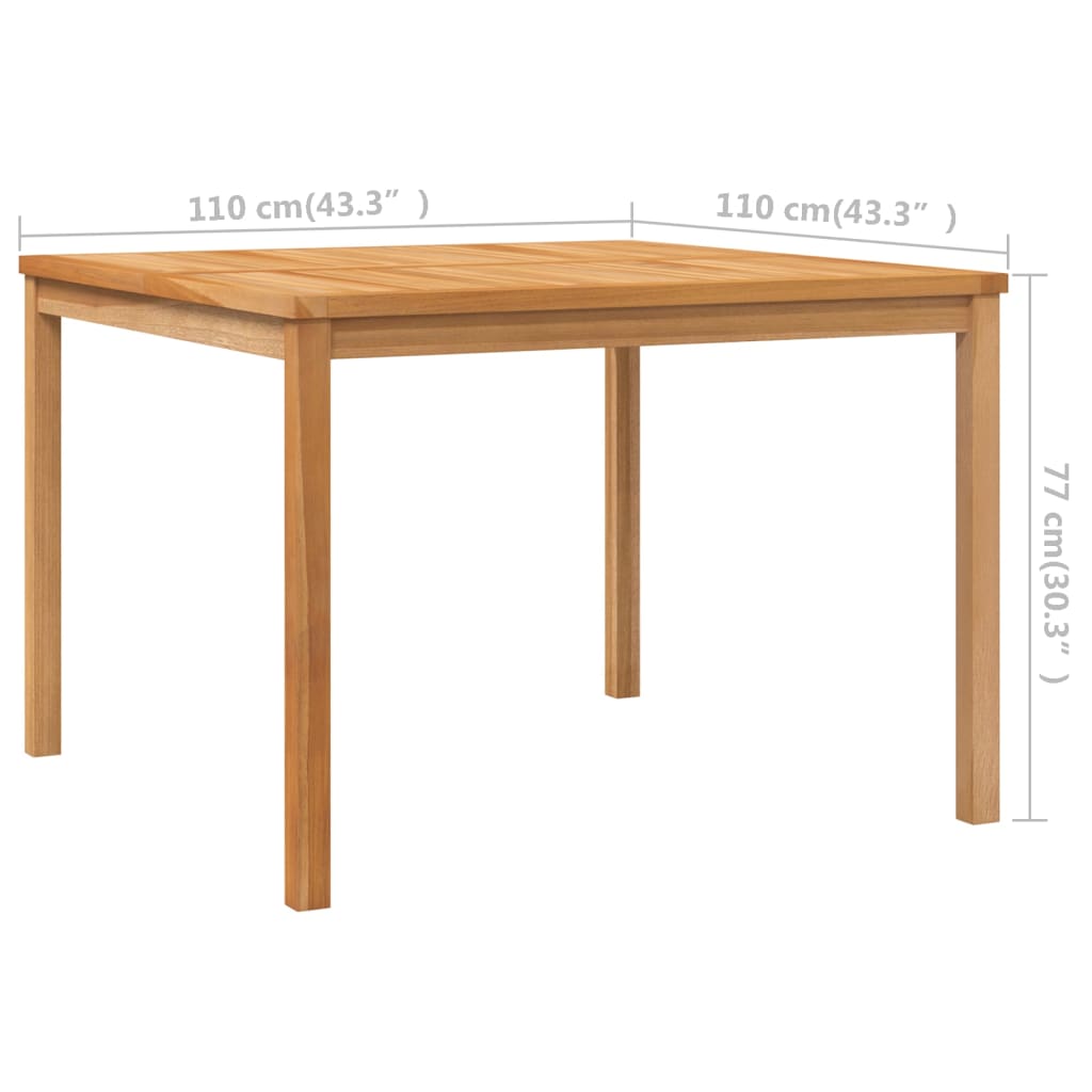 Tuintafel 110x110x77 cm massief teakhout 110 x 110 x 77 cm