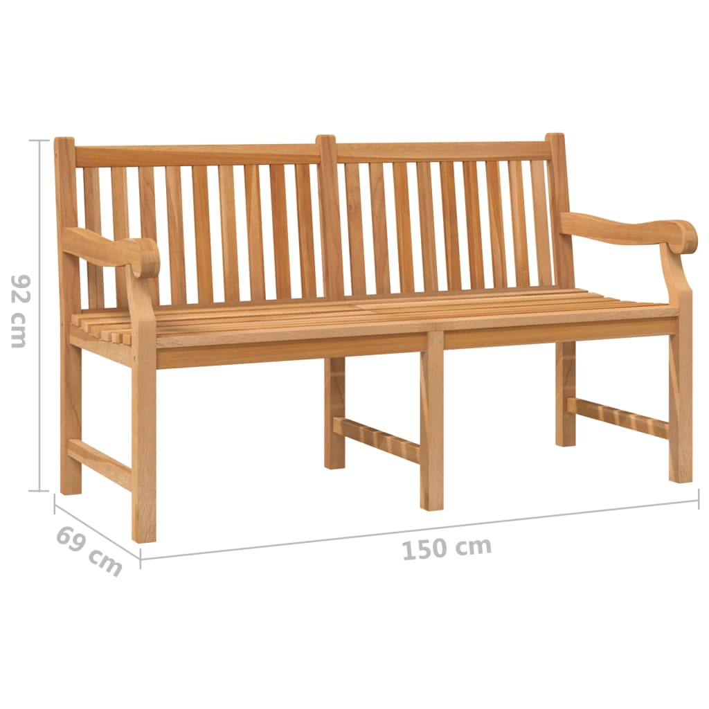 Tuinbank 50 Cm Massief Teakhout 150 x 69 x 92 cm