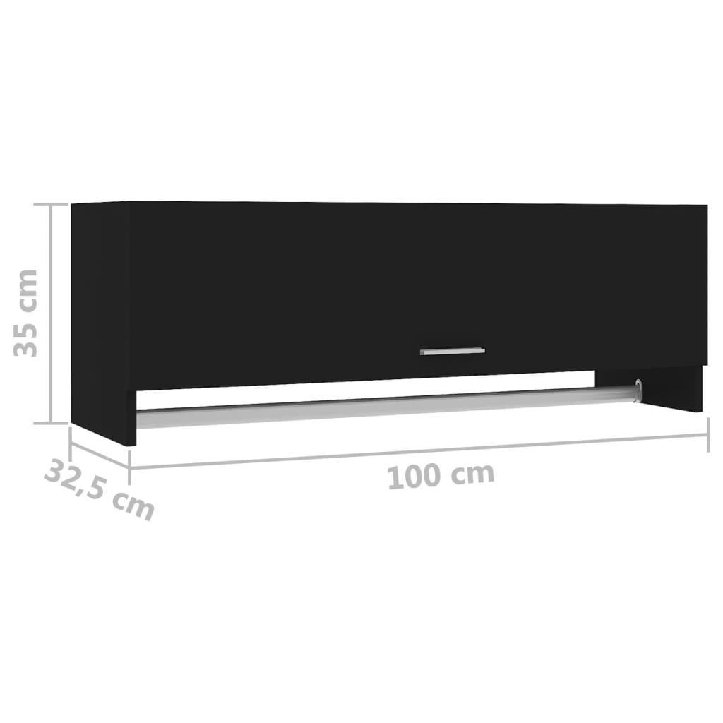 Kledingkast 00X32,5X35 Cm Spaanplaat Zwart