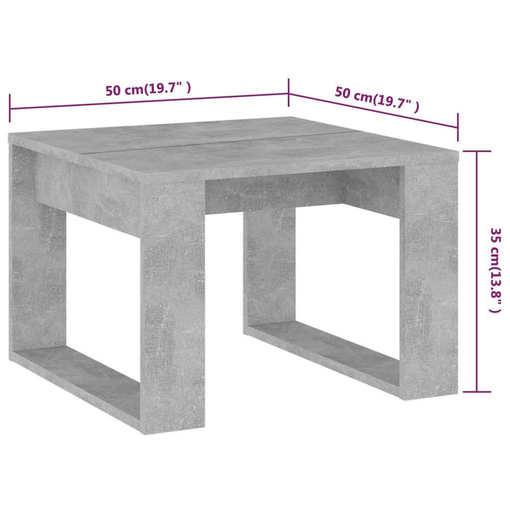 Bijzettafel 50X50X35 Cm Spaanplaat Betongrijs