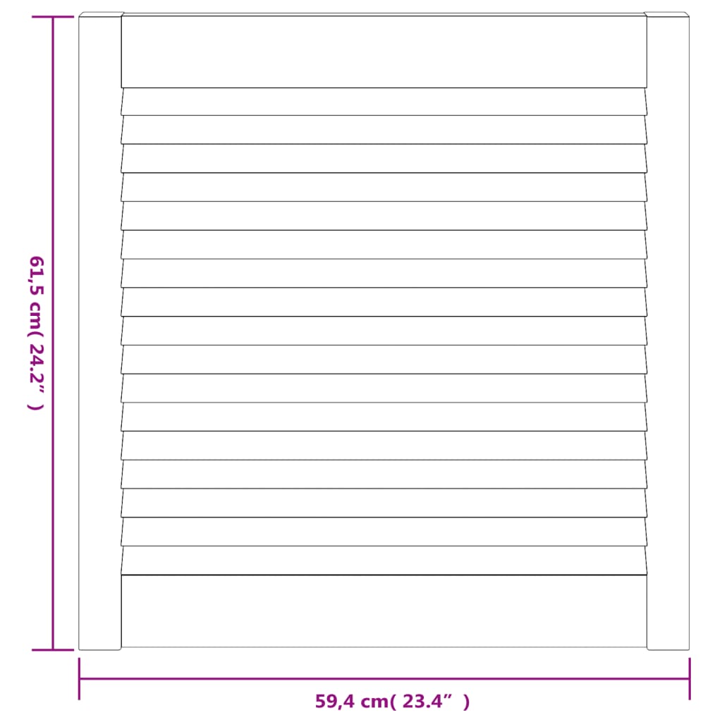 Kastdeuren met lamellen 4 st 61,5x59,4 cm grenenhout wit 4 61.5 x 59.4 cm Wit