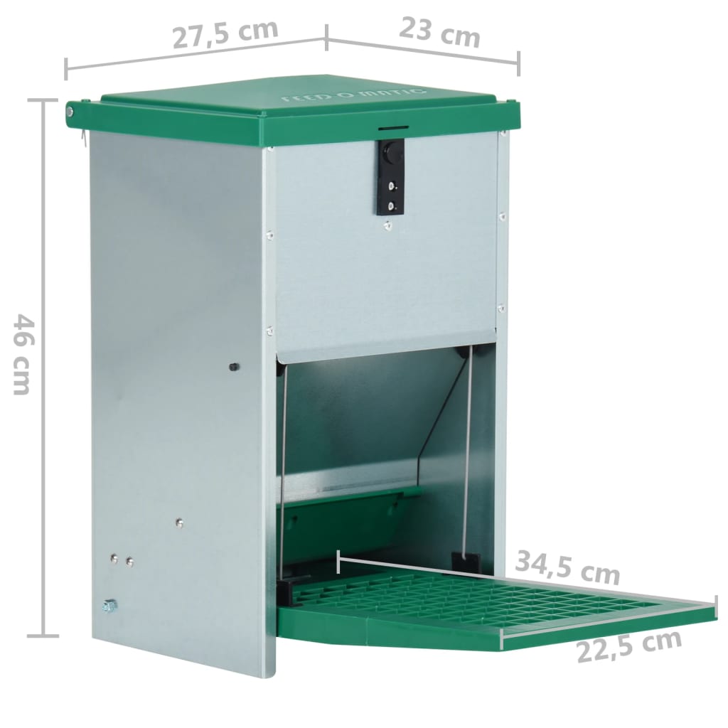 Pluimveevoerbak Automatisch Met Pedaal 8 Kg 27,5 x 23 x 46 cm