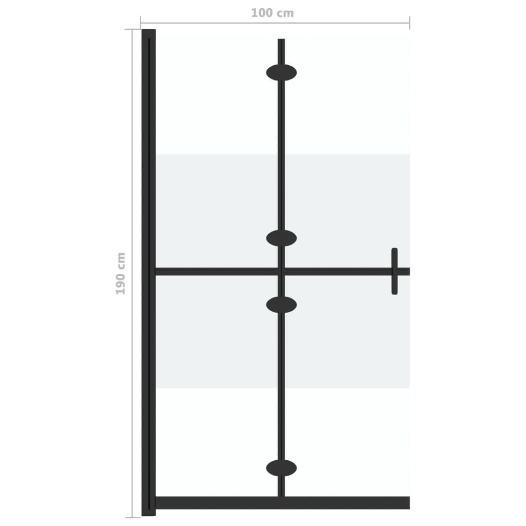 Inloopdouchewand inklapbaar 100x190 cm ESG-glas halfmat 100 x 190 cm