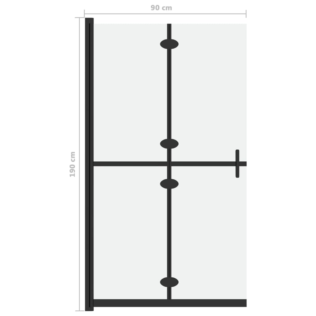 Inloopdouchewand inklapbaar 90x190 cm ESG-glas mat 90 x 190 cm