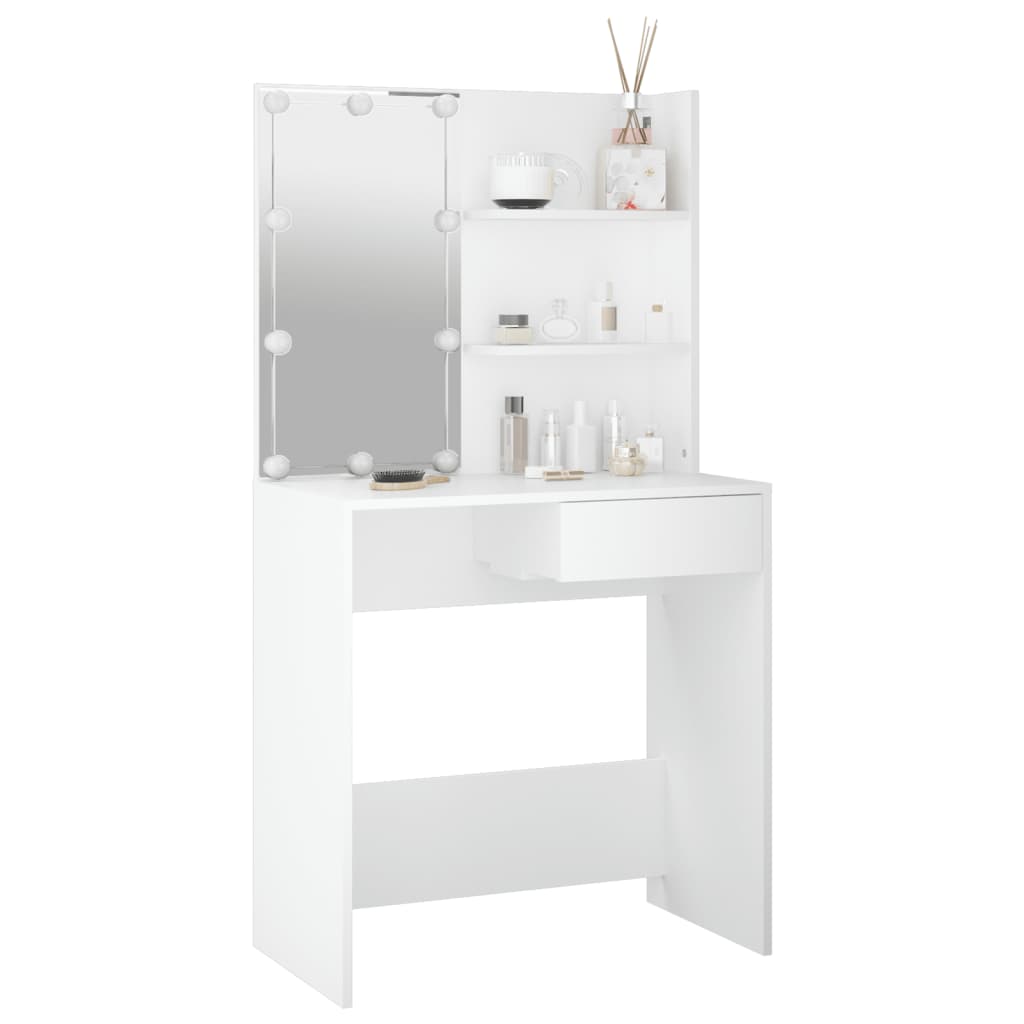 Kaptafel met LED-verlichting 74,5x40x141 cm wit Wit