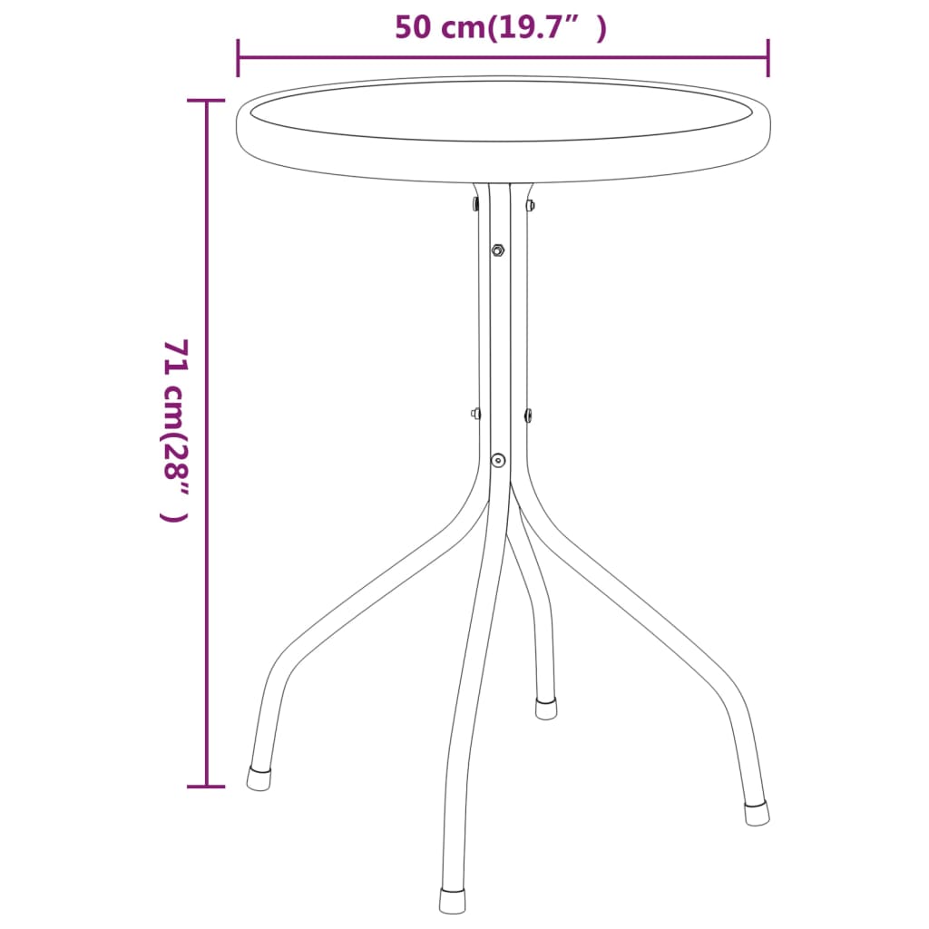 Tuintafel Ø50X71 Cm Staal Antracietkleurig