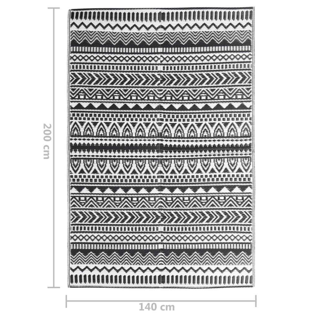 Buitenkleed 140X200 Cm Polypropeen Zwart
