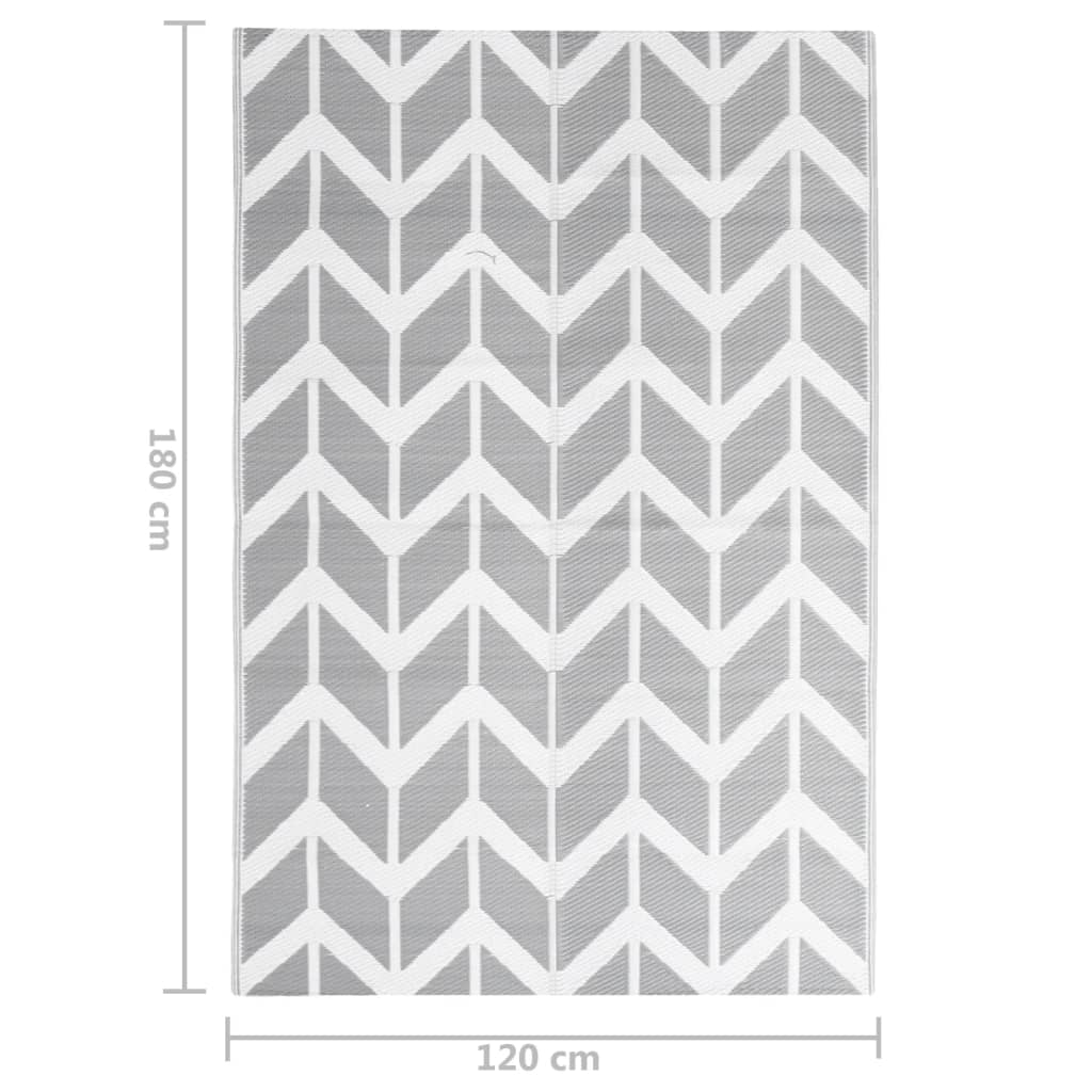 Buitenkleed 120X180 Cm Polypropeen Grijs 120 x 180 cm Wit en grijs