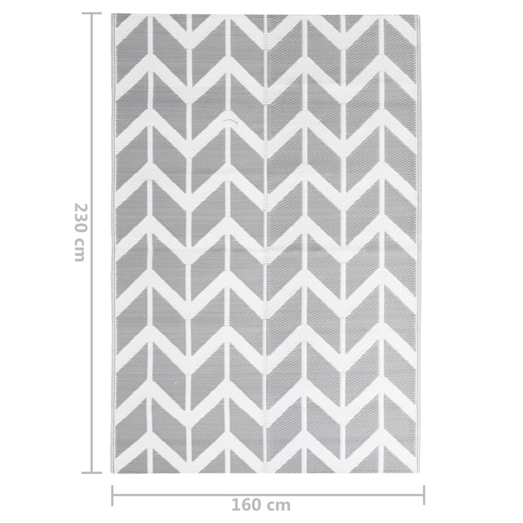 Buitenkleed 160X230 Cm Polypropeen Grijs 160 x 230 cm Wit en grijs