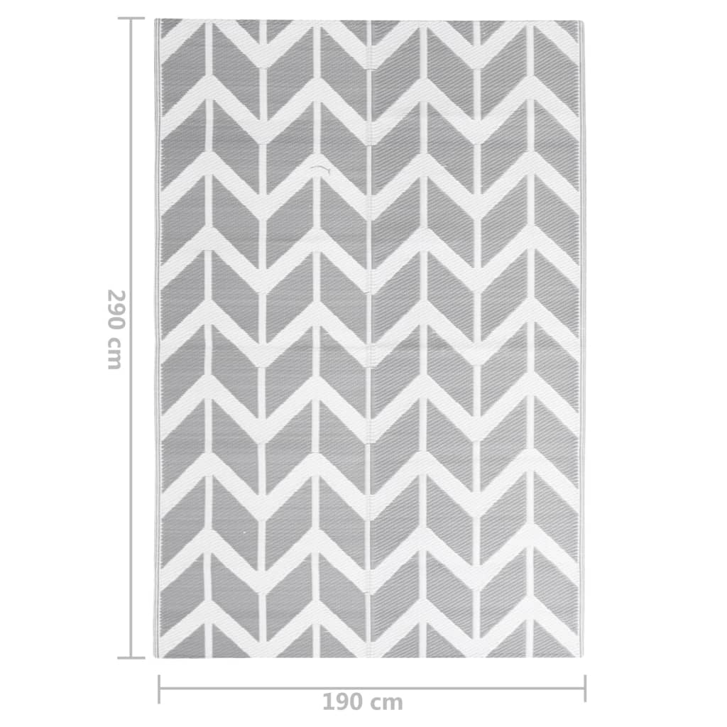 Buitenkleed Polypropeen 190 x 290 cm Wit en grijs