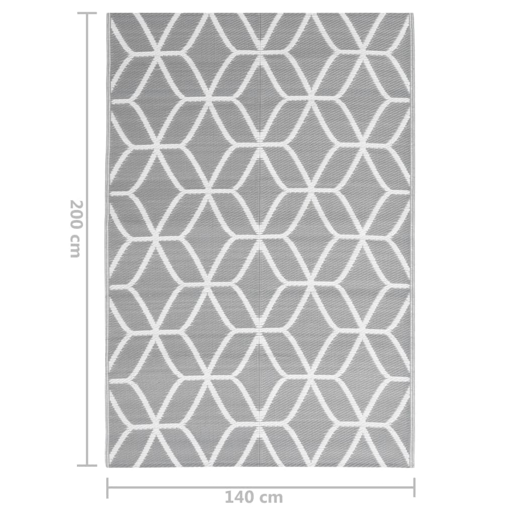 Buitenkleed Polypropeen 140 x 200 cm Grijs en wit