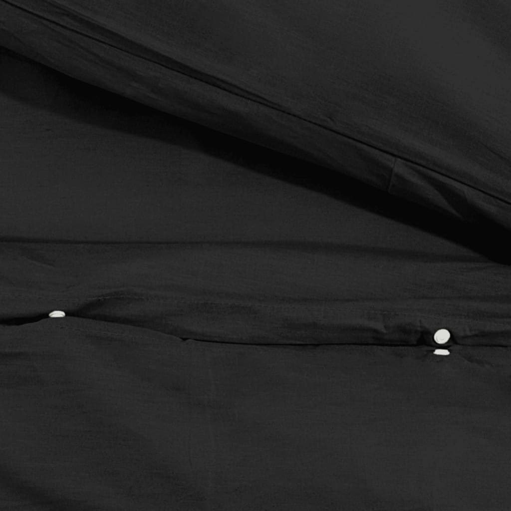 Dekbedovertrekset lichtgewicht 200x220 cm microvezel zwart 1 200 x 220 cm + 80 x 80 cm Zwart