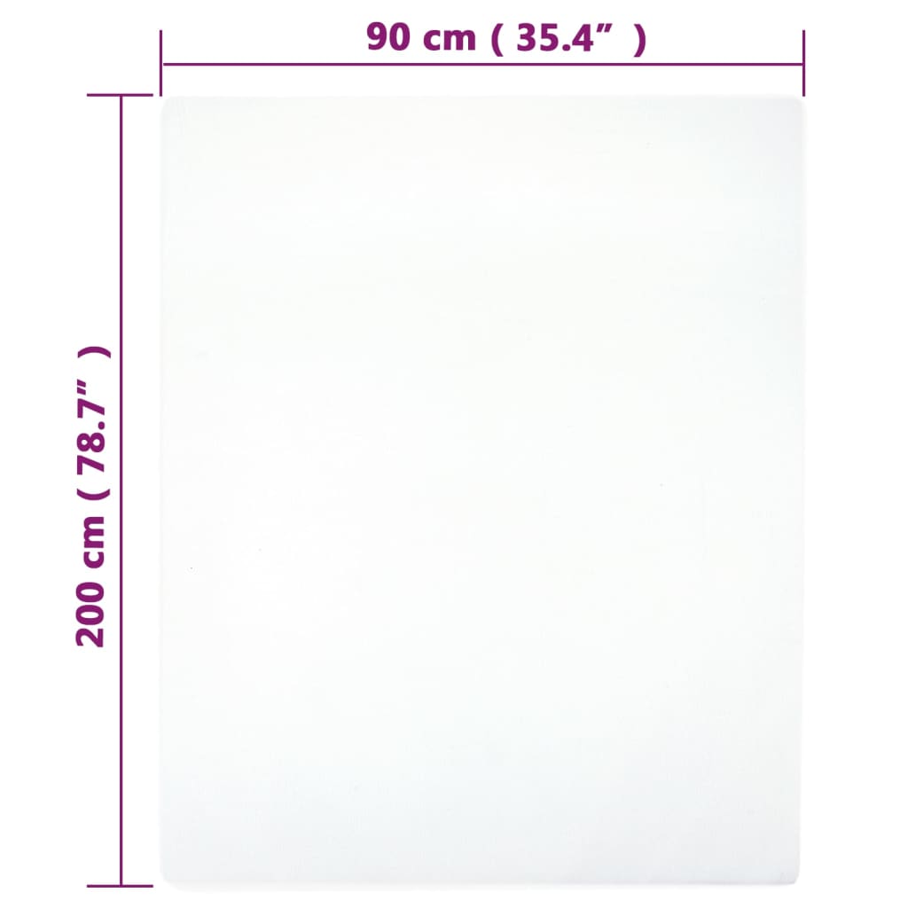 Hoeslaken Jersey 90X200 Cm Katoen Wit 1 90 x 200 cm