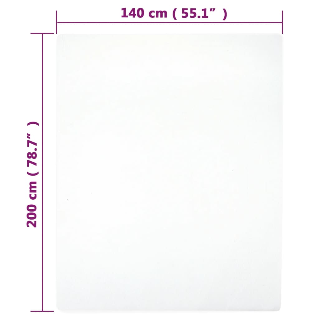 Hoeslaken Jersey Katoen 1 140 x 200 cm Wit