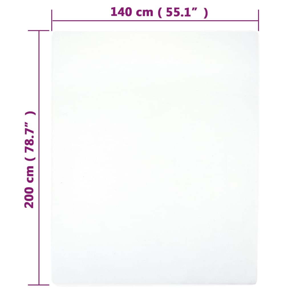 Hoeslakens Jersey Katoen 2 140 x 200 cm Wit