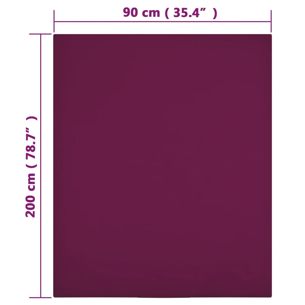Hoeslaken Jersey Katoen 1 90 x 200 cm Bordeauxrood