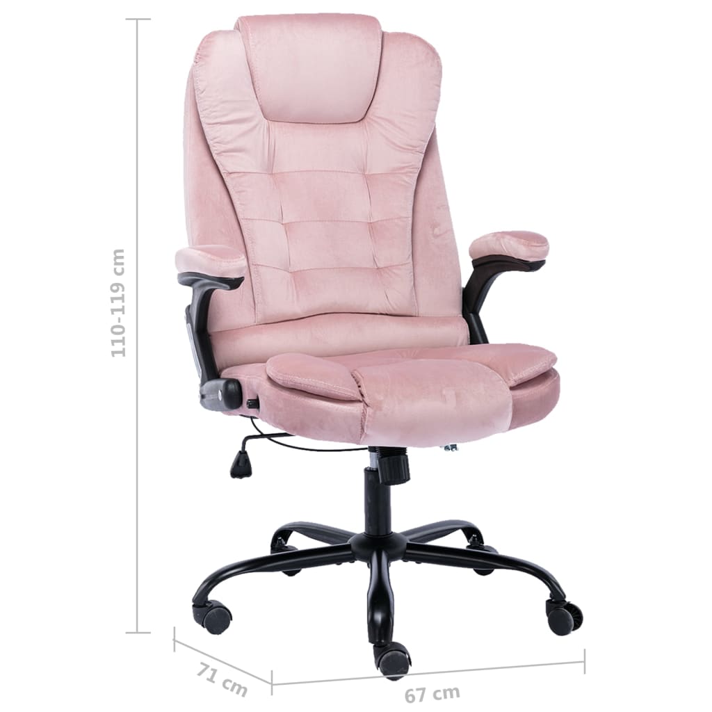 Kantoorstoel fluweel roze 1 Roze