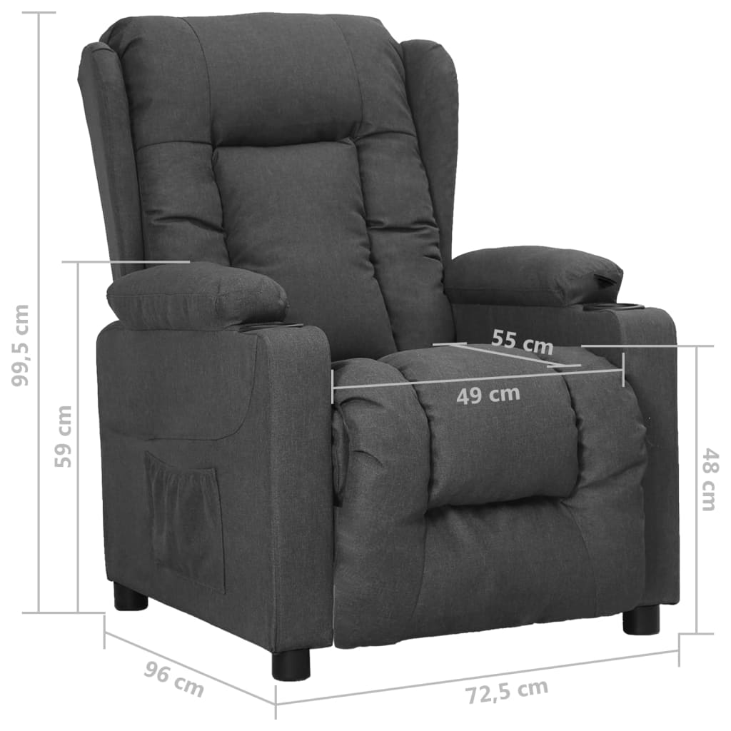 Fauteuil Verstelbaar Stof Donkergrijs