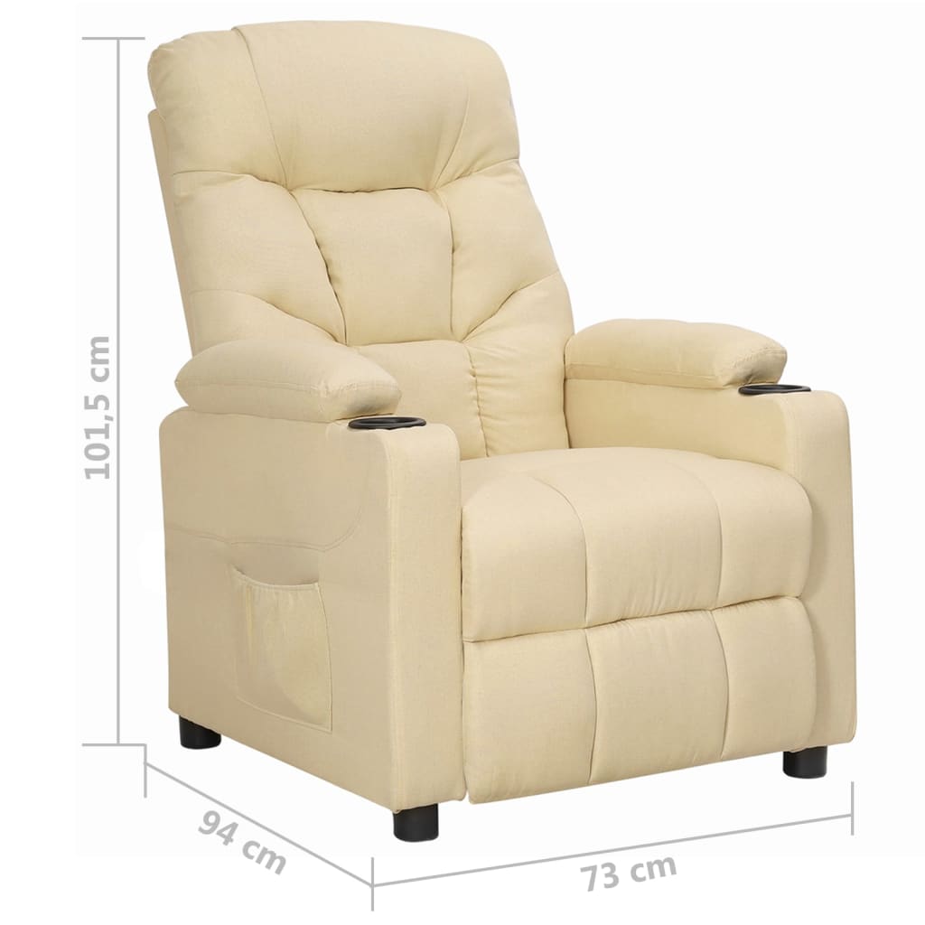 Fauteuil verstelbaar stof crèmekleurig