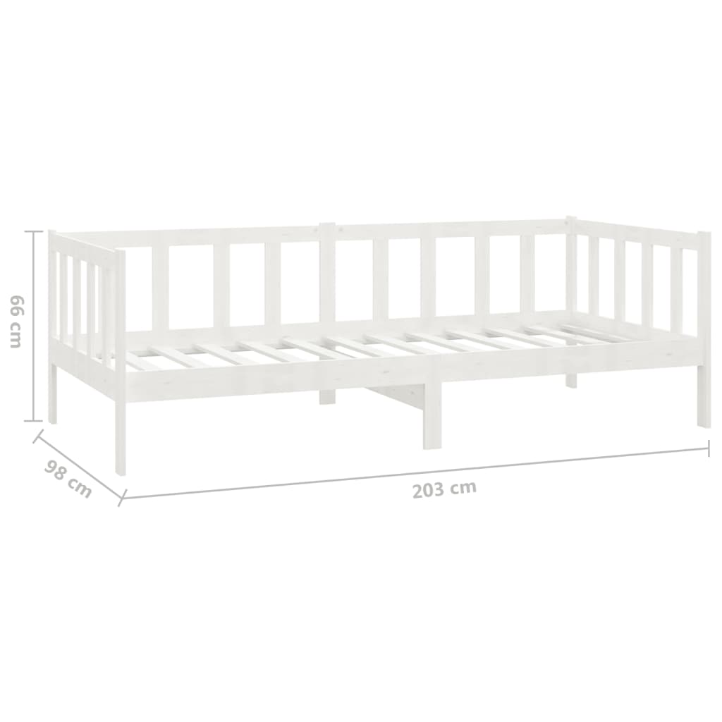 Slaapbank Met Lades Massief Grenenhout 90X200 Cm Wit
