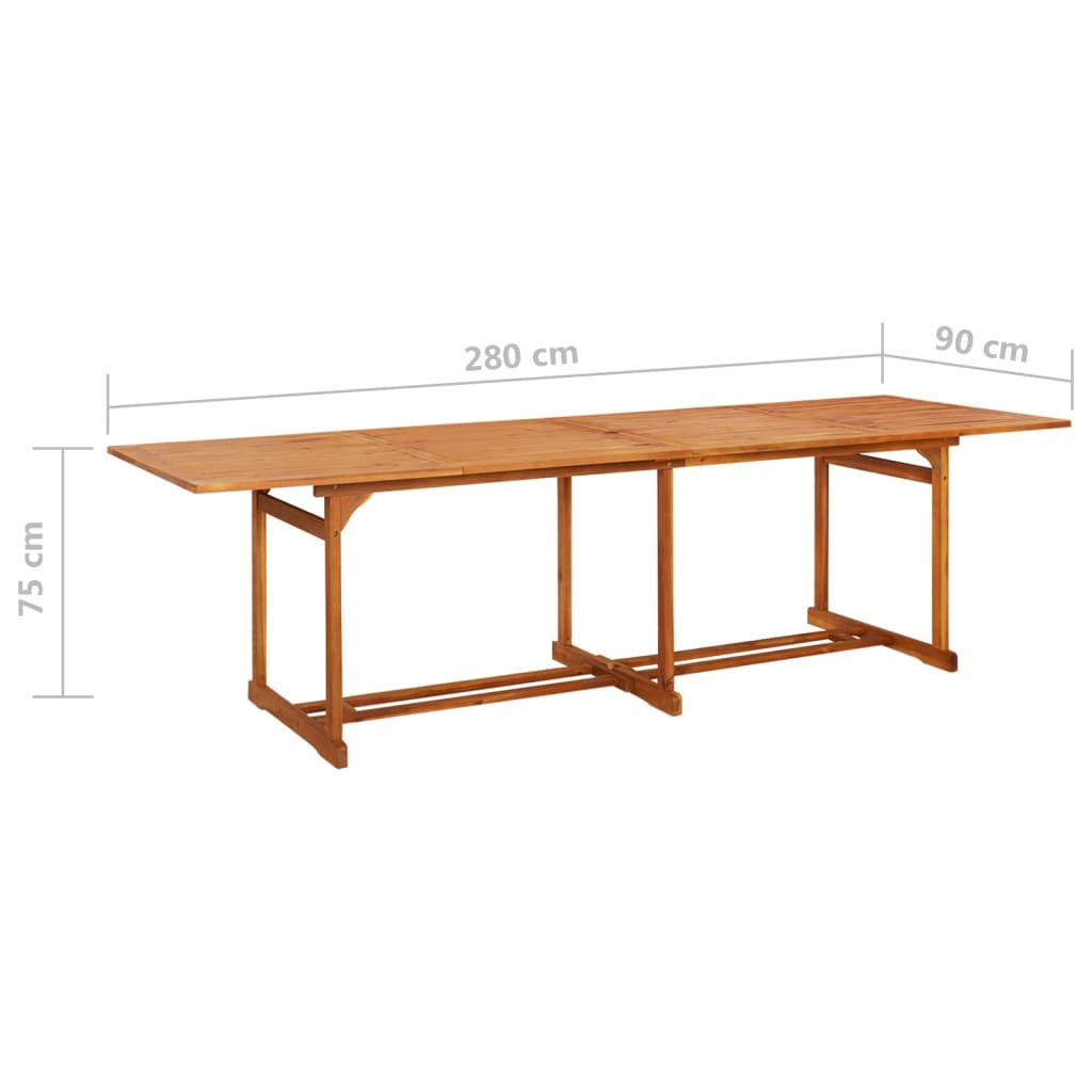 11-delige Tuinset 280x90x75 cm massief acaciahout