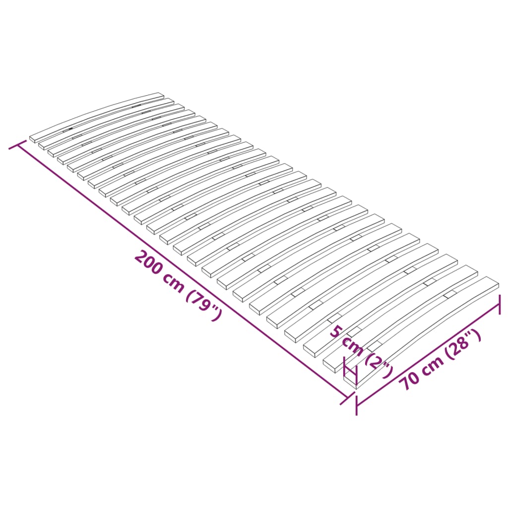 Lattenbodem Met 24 Latten 70 x 200 cm