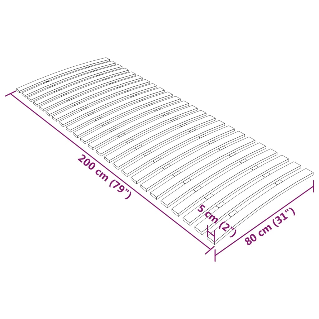 Lattenbodem Met 24 Latten 80 x 200 cm
