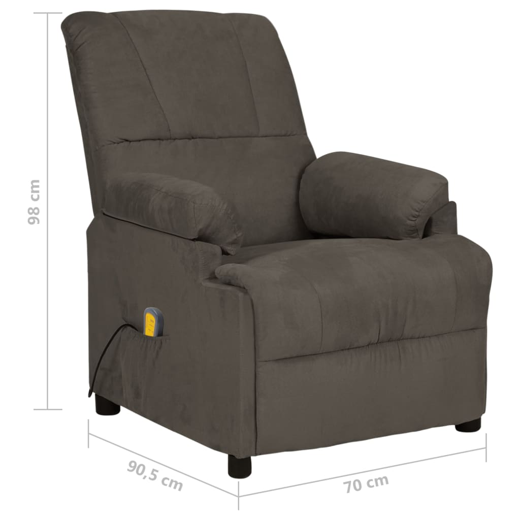Massagestoel microvezelstof donkergrijs