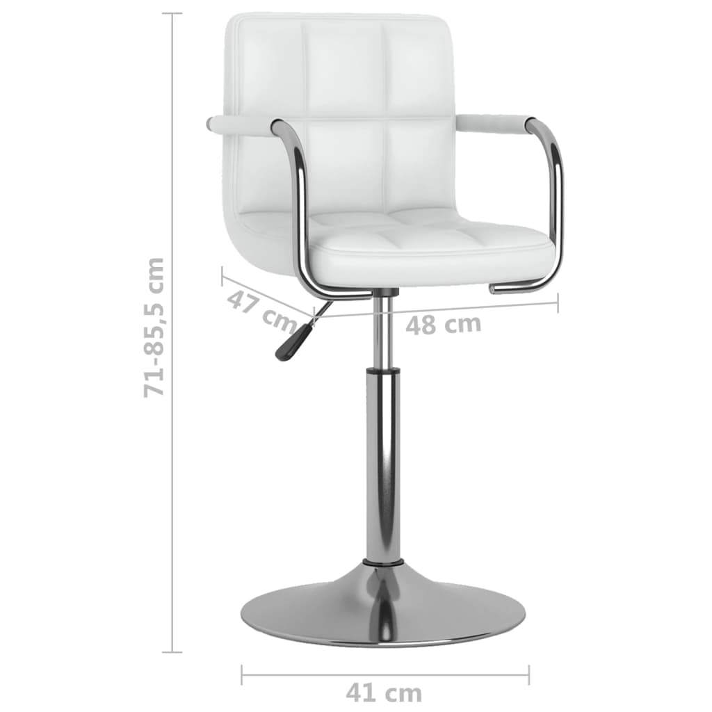 Eetkamerstoelen Draaibaar 4 St Kunstleer Wit