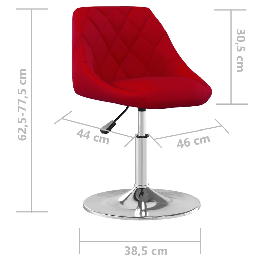 Eetkamerstoelen draaibaar 6 st fluweel wijnrood