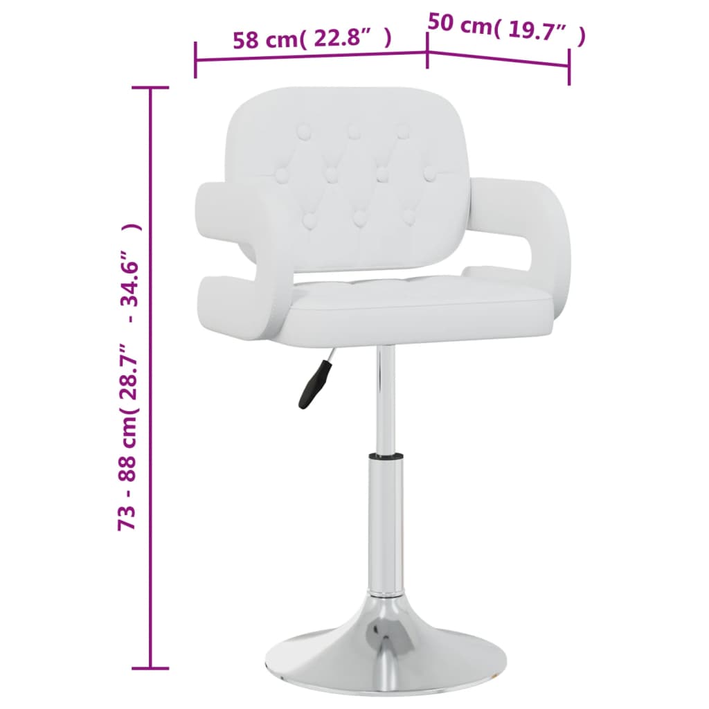 Eetkamerstoelen draaibaar 4 st kunstleer wit 4 Wit