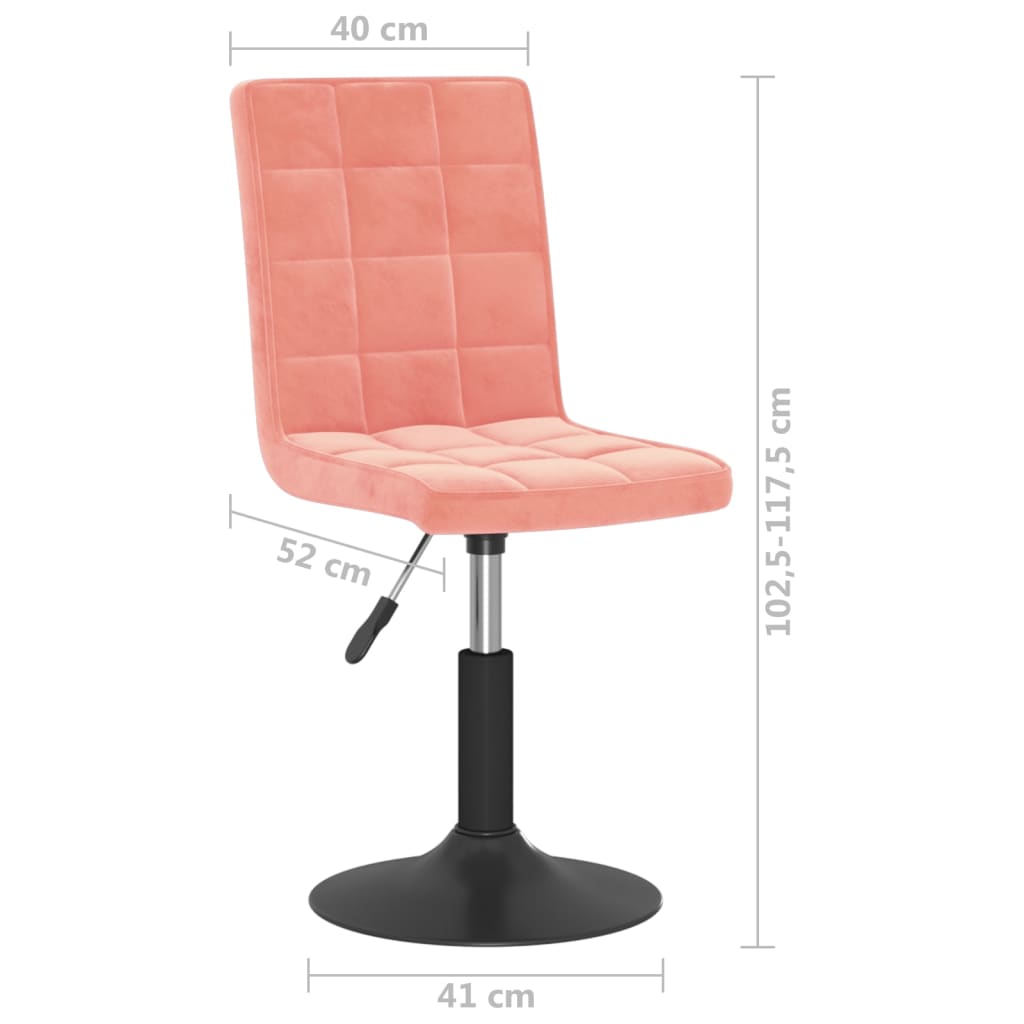 Eetkamerstoelen draaibaar 4 st fluweel roze