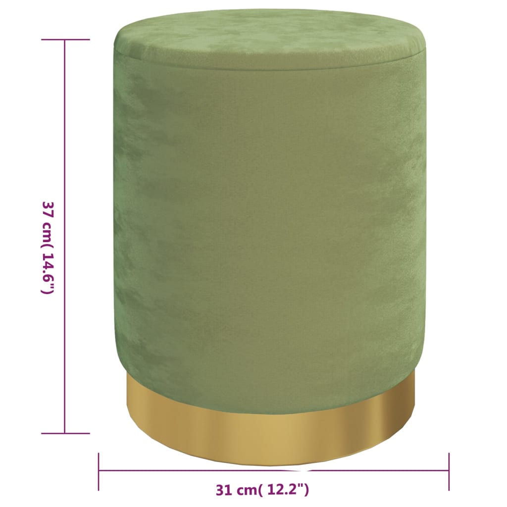 Hocker Met Opbergruimte Rond Fluweel Mosterdgroen Mosterdgeel
